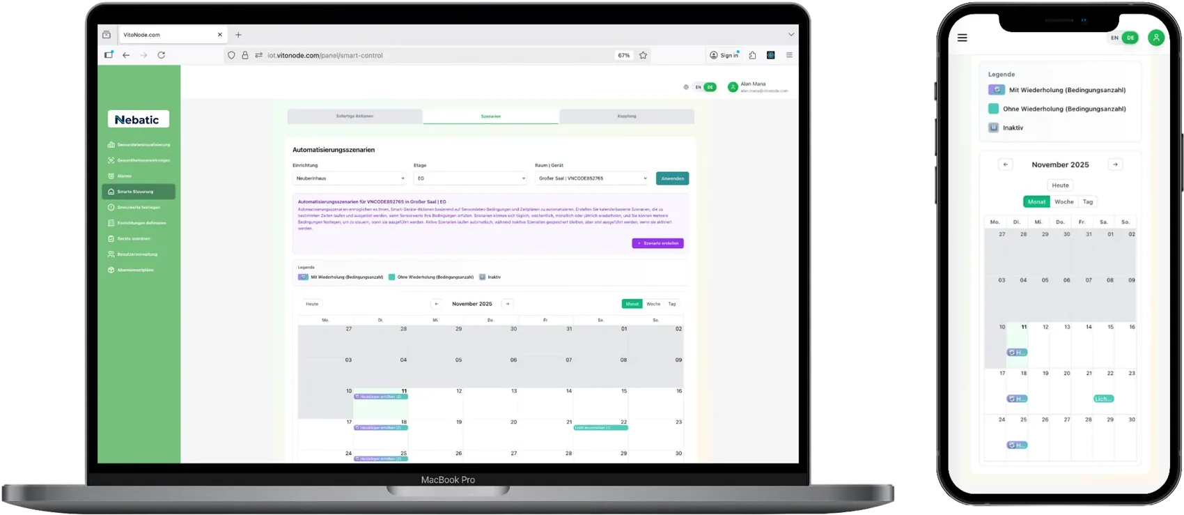 Nebatic-Plattform: Intelligente Steuerung